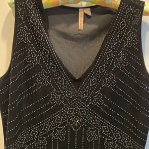 Beaded stretch velvet tank sz XL